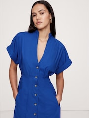 Banana Republic Blue Poplin Shirt Dress - Image 3 of 4