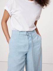 Banana Republic Light Blue High-Rise Barrel Tencel Linen Trousers - Image 3 of 3