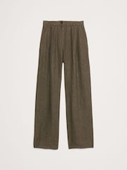 Banana Republic Green Soho High-Waisted Wide-Leg Linen Trousers - Image 4 of 4