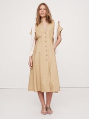 Banana Republic Beige Poplin Shirt Dress - Image 1 of 4