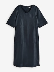 Banana Republic Black 100% Linen Short Sleeve Dress - Image 1 of 5