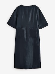 Banana Republic Black 100% Linen Short Sleeve Dress - Image 2 of 5