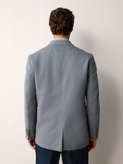 Steel Blue Regular Fit Cotton Blend Blazer With Linen and Lyocell - Image 2 of 5