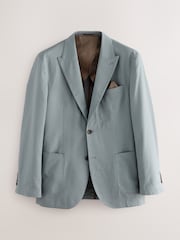 Steel Blue Regular Fit Cotton Blend Blazer With Linen and Lyocell - Image 6 of 10
