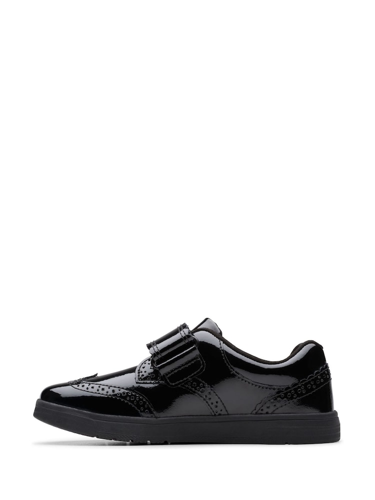 Clarks Black Standard Fit (F) Younger Girls Disco Skip Trainers - Image 2 of 6 Clarks Black Standard Fit (F) Younger Girls Disco Skip Trainers - Image 2 of 6