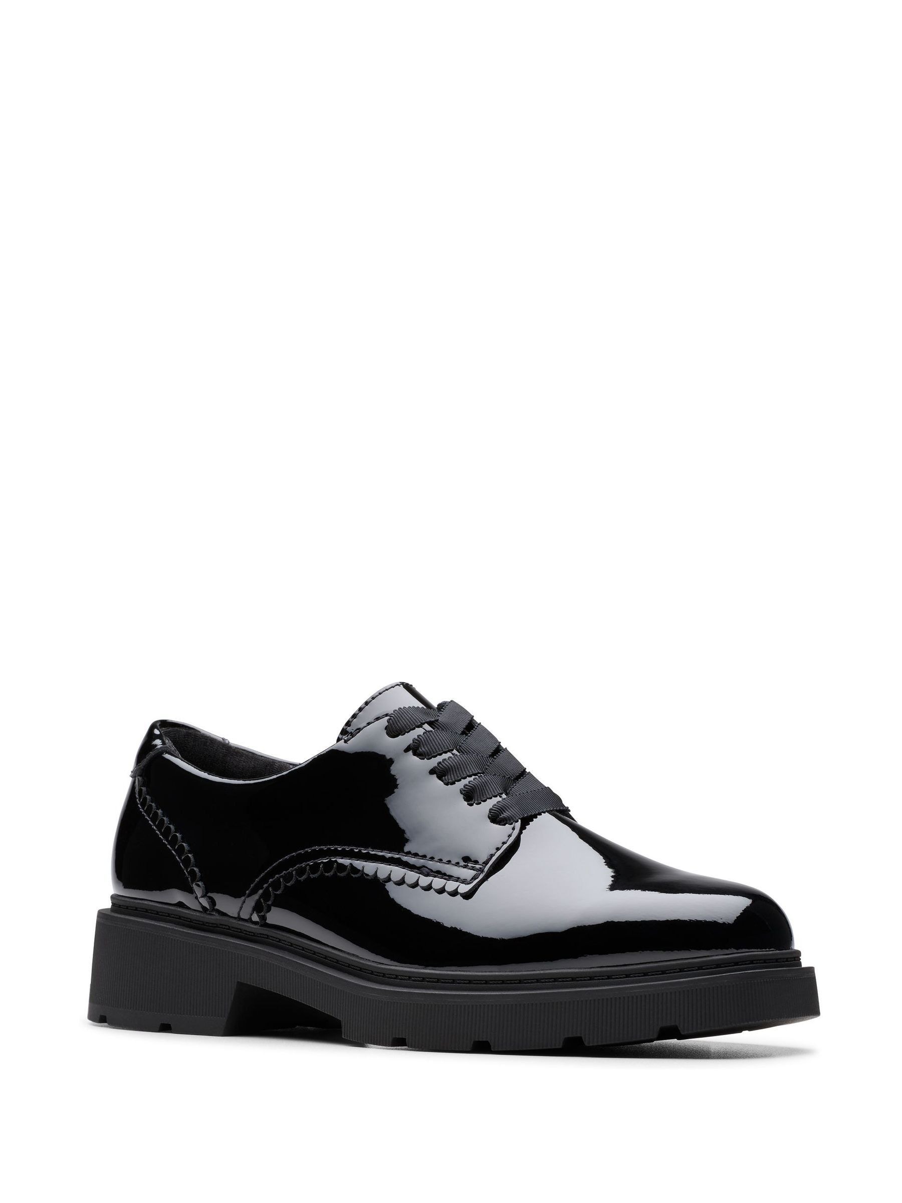 Buy Clarks Black Patent Standard Fit (F) Older Girls Eris Pure