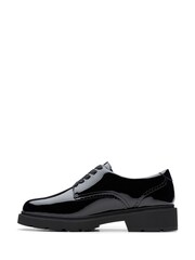 Clarks Black Patent Wide Fit (G) Older Girls Eris Pure Brogues - Image 2 of 6
