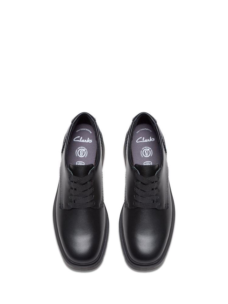 Clarks Black Leather Wide Fit (G) Older Girls Eris Pure Brogues - Image 1 of 6
