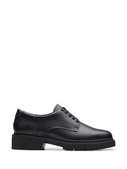Clarks Black Leather Wide Fit (G) Older Girls Eris Pure Brogues - Image 2 of 6