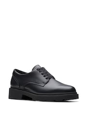 Clarks Black Leather Wide Fit (G) Older Girls Eris Pure Brogues - Image 4 of 6