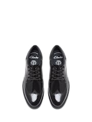 Clarks Black Patent Standard Fit (F) Older Girls Tapa Pure Leather Brogues - Image 4 of 6