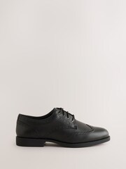 Schwarzes Leder - Clarks Older Girls Tapa Pure Leather Brogues - Bild 1 von 1