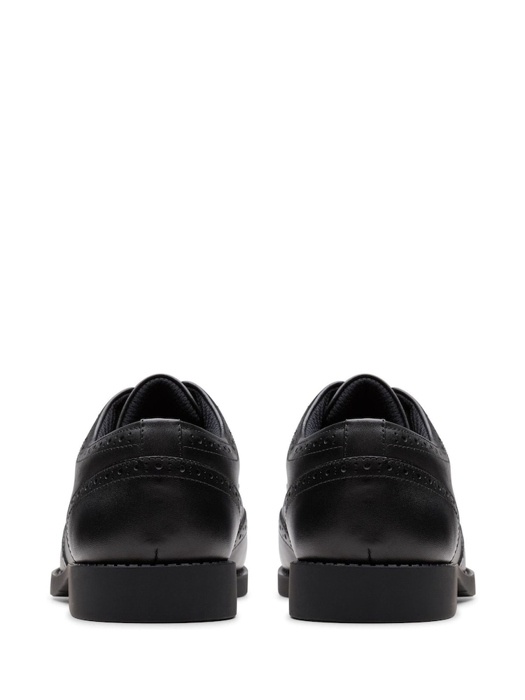 Clarks Black Leather Standard Fit (F) Older Girls Tapa Pure Leather Brogues - Image 6 of 6 Clarks Black Leather Standard Fit (F) Older Girls Tapa Pure Leather Brogues - Image 6 of 6