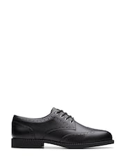 Schwarzes Leder - Clarks Older Girls Tapa Pure Leather Brogues - Bild 1 von 6