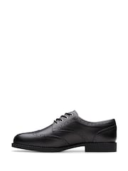 Schwarzes Leder - Clarks Older Girls Tapa Pure Leather Brogues - Bild 2 von 6