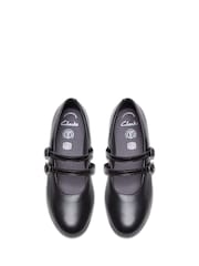 Clarks Black Leather Standard Fit (F) Finja Bar Mary Jane Shoes - Image 4 of 6