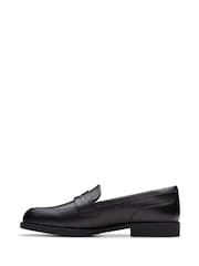 Schwarzes Leder - Clarks Older Girls Tappa Edge Loafers - Bild 2 von 6