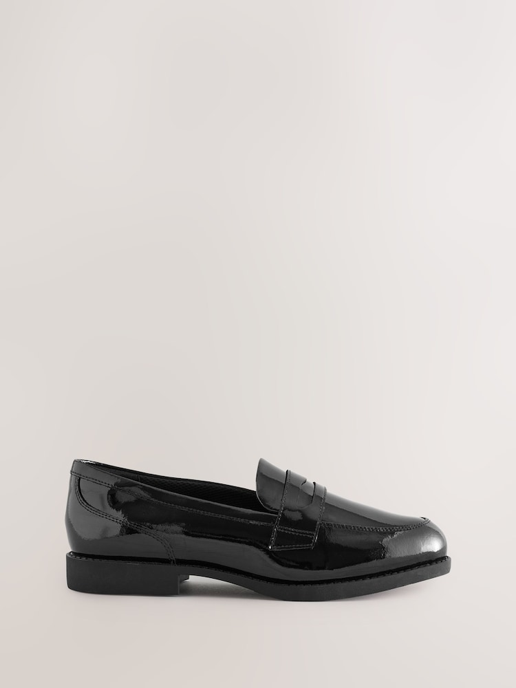 Schwarzes Lackleder - Clarks Older Girls Tappa Edge Loafers - Bild 1 von 1