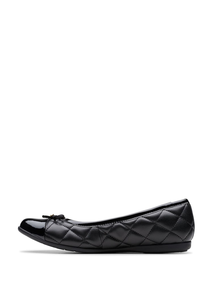 Clarks Black Older Girls Dance Cap Ballerina Shoes - Image 2 of 6 Clarks Black Older Girls Dance Cap Ballerina Shoes - Image 2 of 6