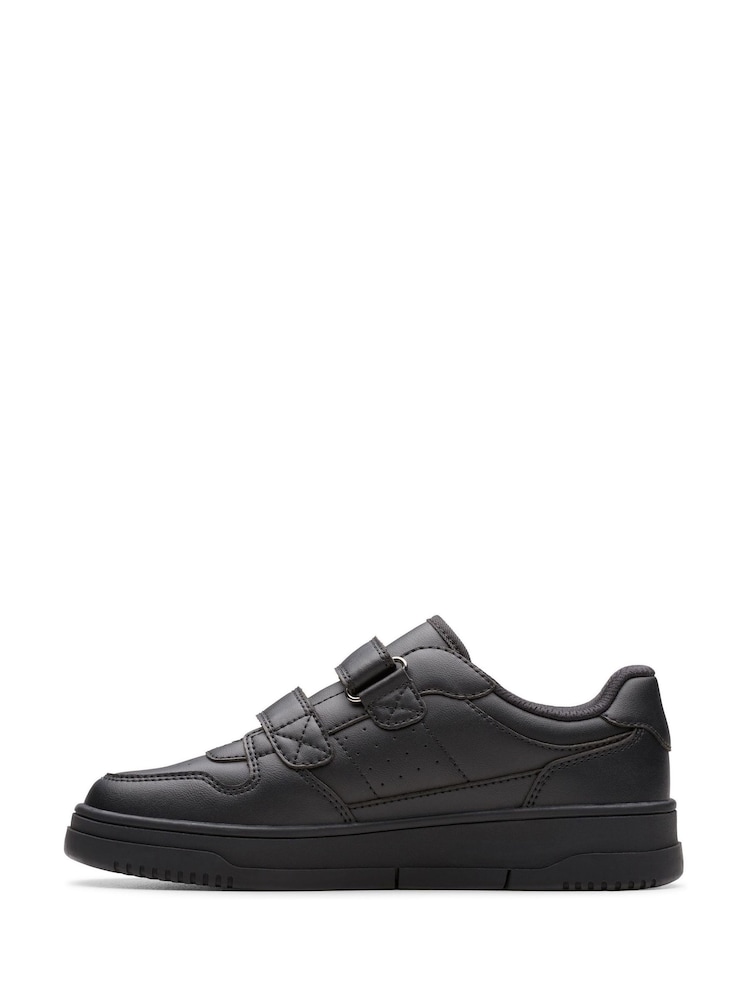 Clarks Black Leather Younger Boys Canyon Sky Trainers - Image 2 of 6