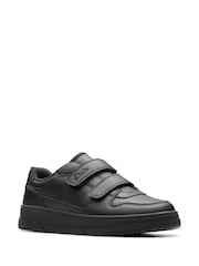 Clarks Black Leather Younger Boys Canyon Sky Trainers - Image 3 of 6