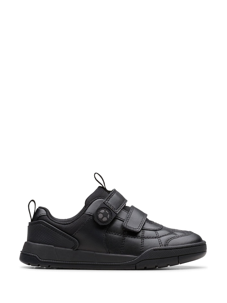 Clarks Black Standard Fit (F) Younger Boys Laser Cross Trainers - Image 1 of 6 Clarks Black Standard Fit (F) Younger Boys Laser Cross Trainers - Image 1 of 6
