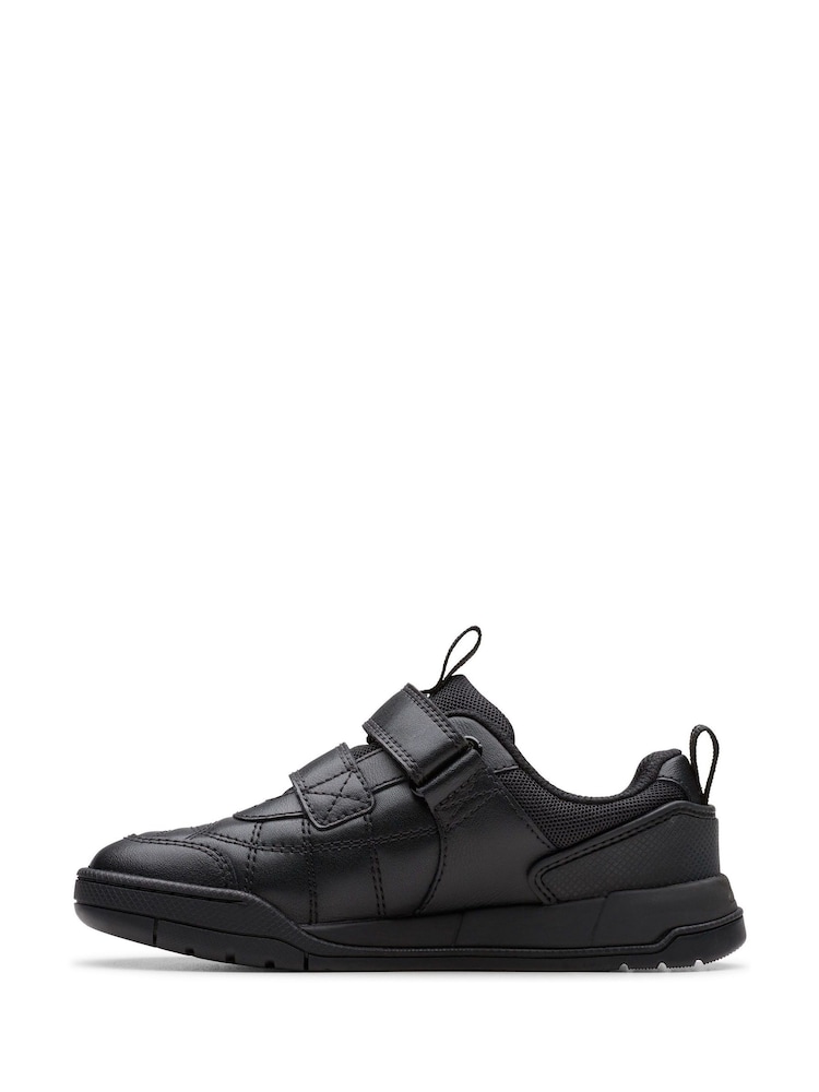 Clarks Black Standard Fit (F) Younger Boys Laser Cross Trainers - Image 2 of 6