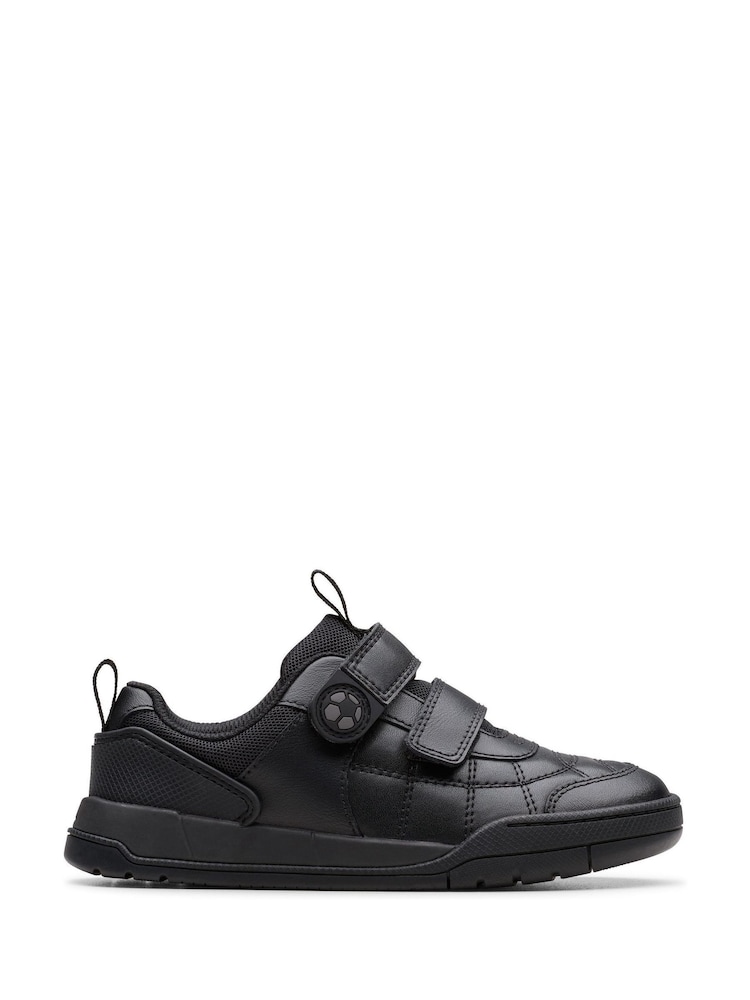 Clarks Black Wide Fit (G) Younger Boys Laser Cross Trainers - Image 1 of 6 Clarks Black Wide Fit (G) Younger Boys Laser Cross Trainers - Image 1 of 6