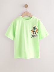 Lime Green Graffiti Relaxed Fit Short Sleeve Graphic Print T-Shirt (3-16yrs) - Image 1 of 4