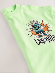 Lime Green Graffiti Relaxed Fit Short Sleeve Graphic Print T-Shirt (3-16yrs) - Image 4 of 4