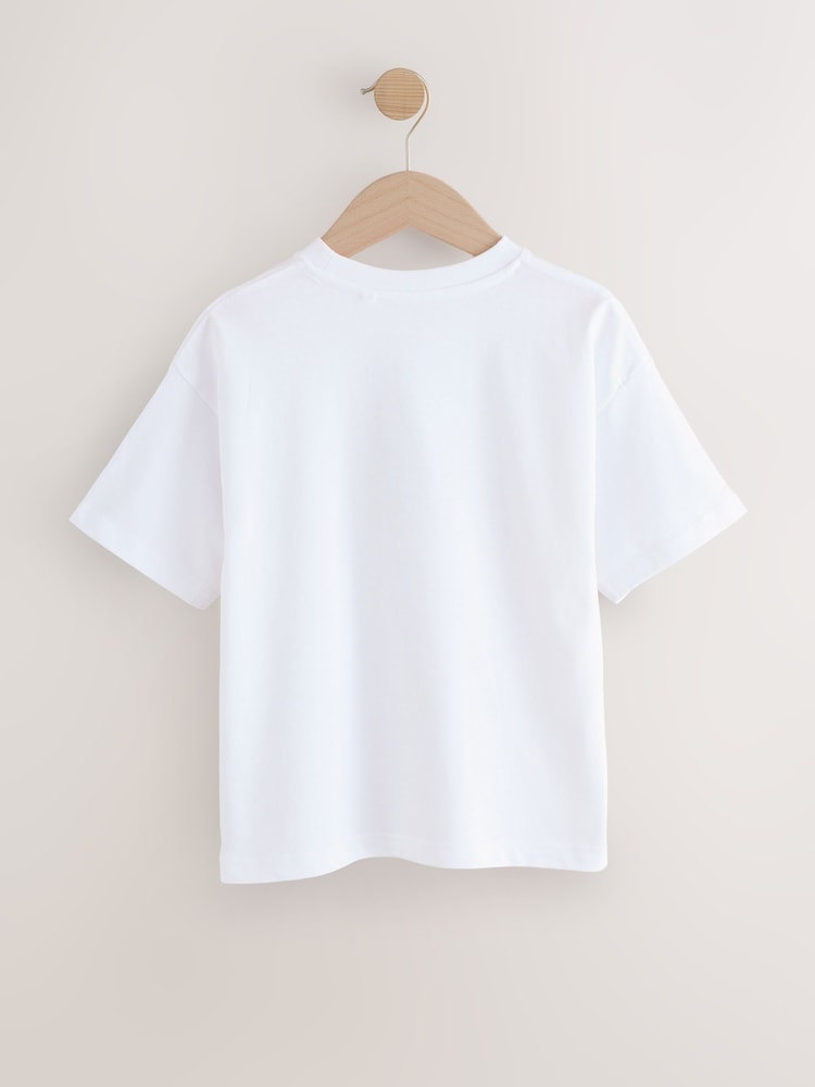 White Graffiti Frog Relaxed Fit Short Sleeve Graphic Print T-Shirt (3-16yrs) - Image 2 of 4 White Graffiti Frog Relaxed Fit Short Sleeve Graphic Print T-Shirt (3-16yrs) - Image 2 of 4
