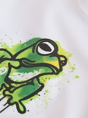 White Graffiti Frog Relaxed Fit Short Sleeve Graphic Print T-Shirt (3-16yrs) - Image 4 of 4