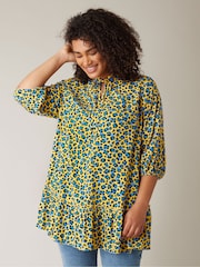 Evans Tie-Neck Frilled Hem Tunic - Image 1 of 4
