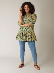 Evans Tie-Neck Frilled Hem Tunic - Image 2 of 4