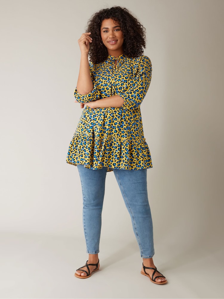 Evans Tie-Neck Frilled Hem Tunic - Image 2 of 4