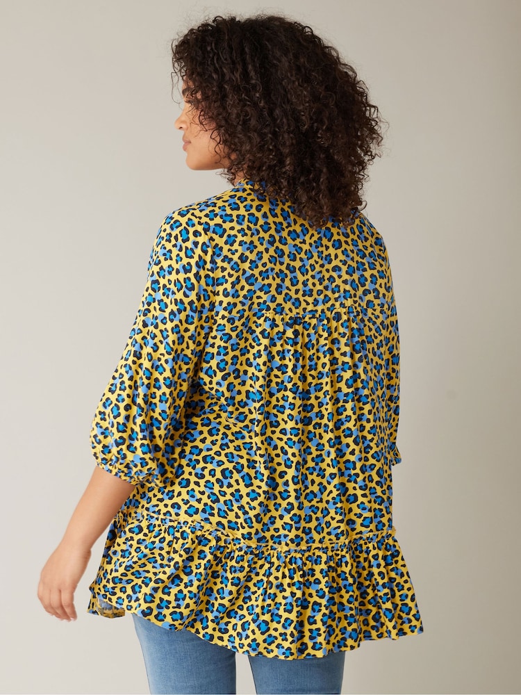Evans Tie-Neck Frilled Hem Tunic - Image 4 of 4