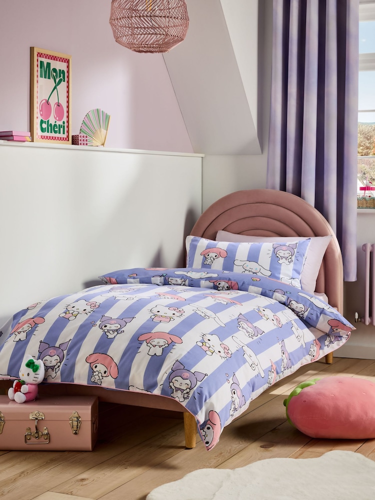 Lilac Hello Kitty and Friends Duvet Cover and Pillowcase Set - Image 1 of 6 Lilac Hello Kitty and Friends Duvet Cover and Pillowcase Set - Image 1 of 6