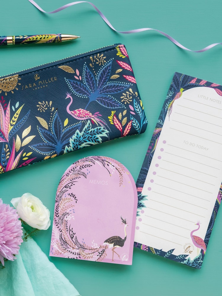 Sara Miller Blue Savannah Pencil Case and Pen Set - Image 5 of 5