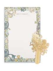 William Morris Gold Golden Lily Listpad and Laser Cut Metal Bookmark - Image 1 of 6