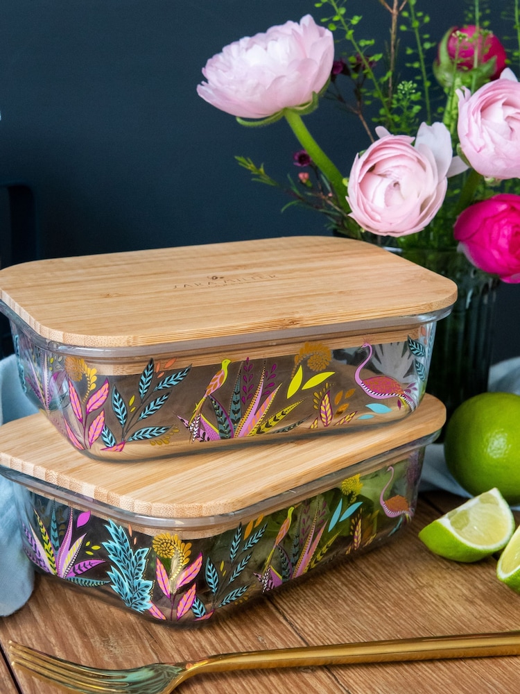 Sara Miller Clear Savannah Glass Lunch Box - Image 1 of 5