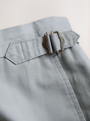 Blue Smart Cotton Blend Side Adjuster Trousers with Linen and Lyocell - Image 12 of 12
