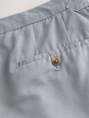 Light Blue Smart Cotton Blend Side Adjuster Shorts With Linen and Lyocell - Image 4 of 4