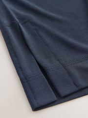 Navy V-Neck Premium Modal Short Sleeve Top - Image 6 of 7