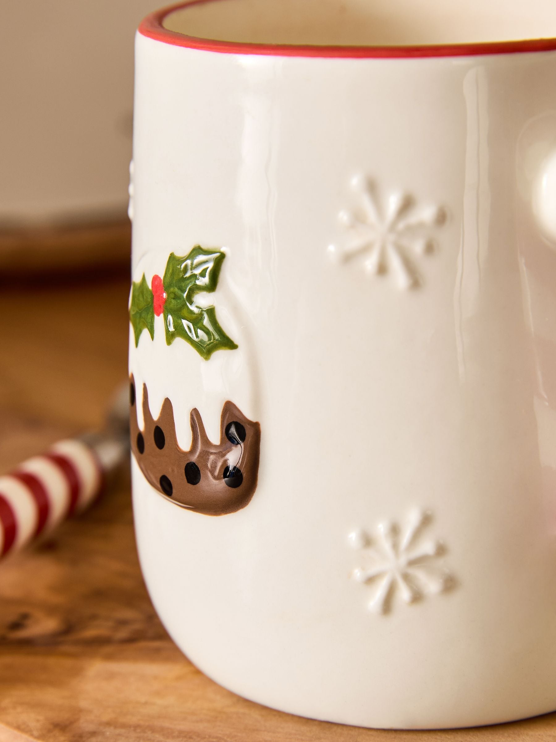 Buy Natural/Brown Xmas Pudding Christmas Mug from Next USA