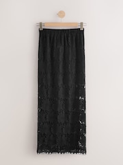 Black Lace Column Skirt - Image 6 of 8