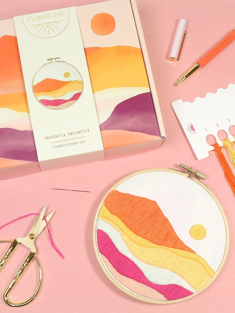 Portico Designs Flawsome Abstract Sunset Embroidery Kit - Image 1 of 3