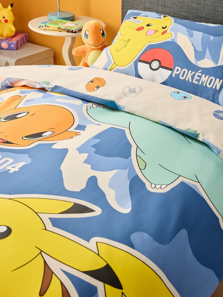 Blue Pokemon Duvet Cover and Pillowcase Set - Image 4 of 4 Blue Pokemon Duvet Cover and Pillowcase Set - Image 4 of 4
