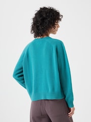 Hush Green Jasmine Cashmere Rib Detail Jumper - Image 3 of 4