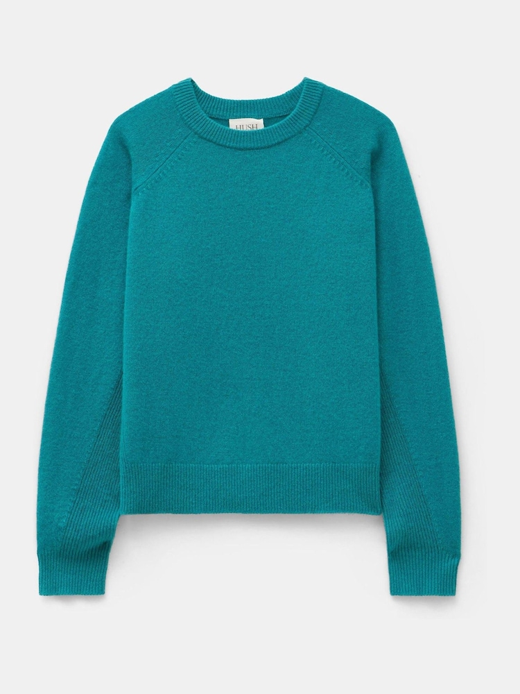 Hush Green Jasmine Cashmere Rib Detail Jumper - Image 4 of 4