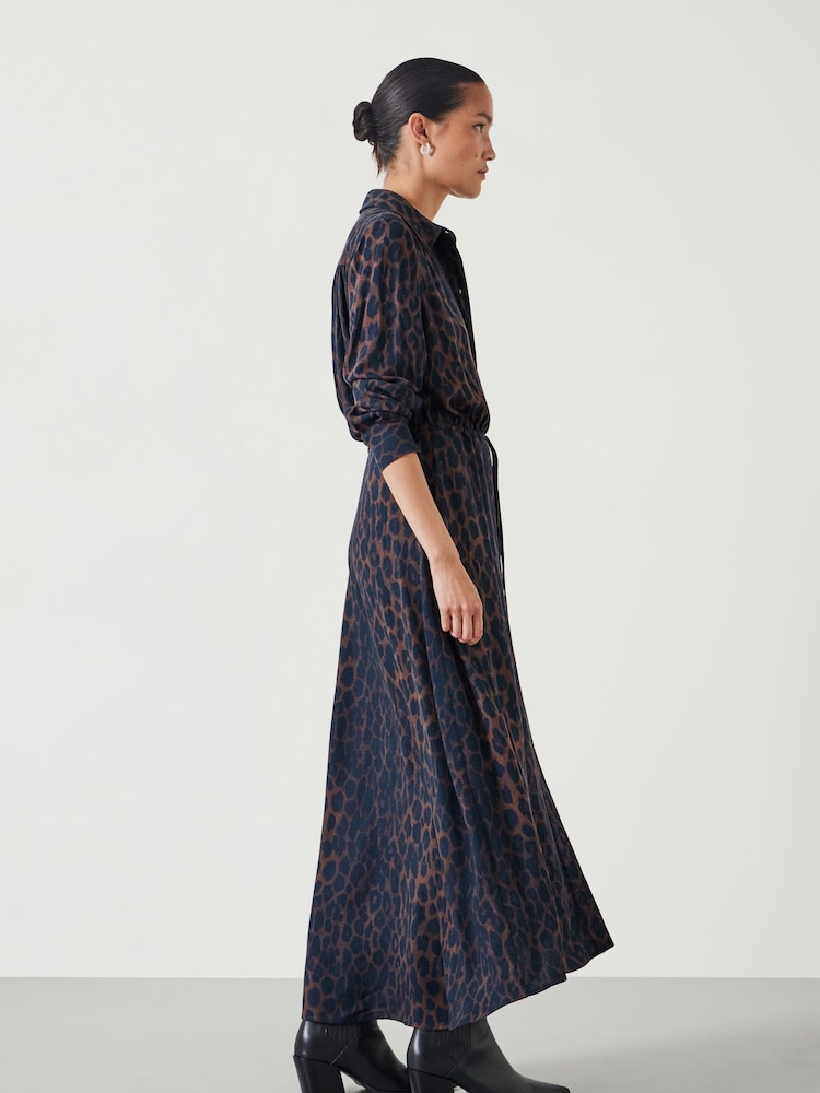 Hush Animal Print Rosey Midi Shirt Dress - Image 3 of 5